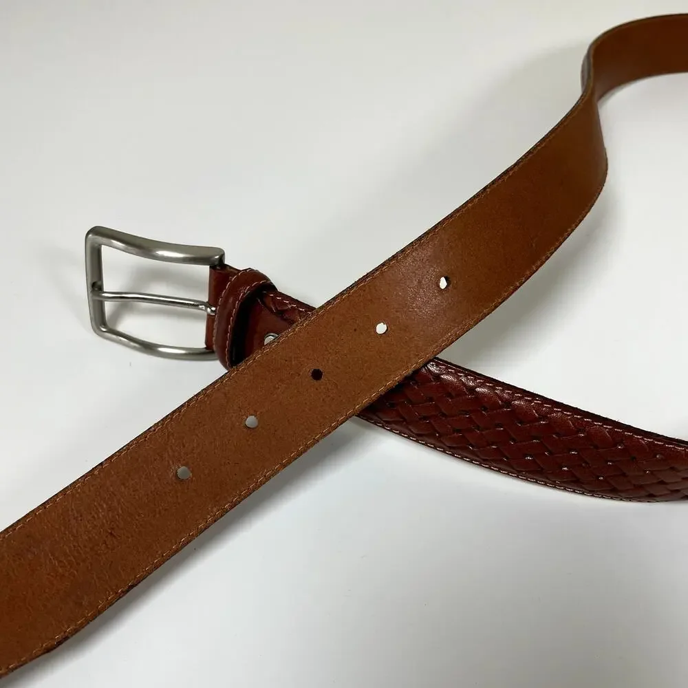 Mens Vintage XL Italian Made Woven Leather‎ 